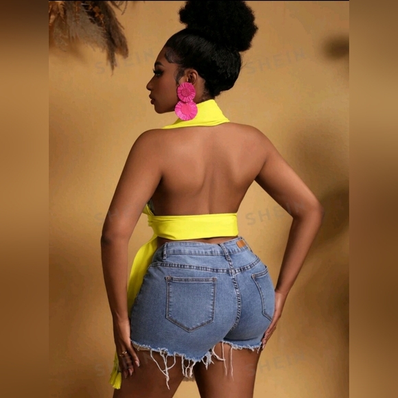 Plus Halter Style Scarf Top - Picture 3 of 4